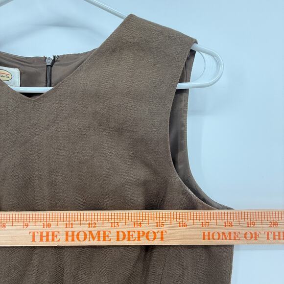 Talbots Brown Linen Sheath Dress Church Office Career Sleeveless Women's Sz 10 - Picture 14 of 14
